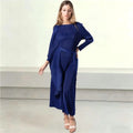 Custom Color Irregular Hem Miyake Pleated Maxi Dress OEM ODM Tie Waist Long Sleeve Hot Selling European Women Casual Party Dress