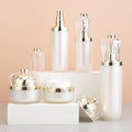 Round Crown Luxury Eco Packaging Empty 30g 50g 30ml 60ml 120ml Plastic Acrylic Lotion Pump Bottle Cylinder Skin Care Set