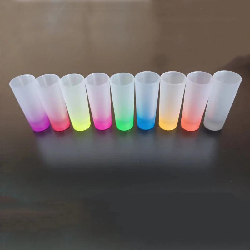 RubySub Gradient 3oz Wholesale Frosted Custom Sublimation Frosted Shot Glasses Blanks
