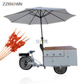 2024 Pedal Assist Electric Bike BBQ Grills Fast Food Carts Food Trailer Barbecue Street Dining Bicycle Snack Food Candy Chips