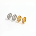 Trendy High Quality PVD 18K Gold Plated Zirconia Pave Band Huggie Earrings Stainless Steel Earrings Wholesale