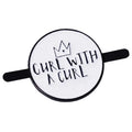 Factory Made Handbag Hardware Zinc Alloy Round Shape Enamel Letter Embossed Nameplate for Lady Purse