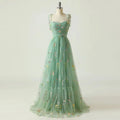 Hot Sell Elegant Embroidered Floral Dress Spaghetti Strap Sleeveless Sweet Evening Dress Wedding Bridesmaid Prom Gown