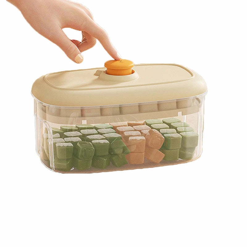 Ice Mold Ice Ball Lattice Box Food Square Cube Trays with Lid Soft Silicone Base 56 Grids Customized Ice Silicone Set