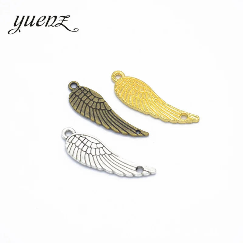 YuenZ 3 Color Antique Bronze Wing Charm Fit for Bracelets Necklace Pendant DIY Metal Jewelry 30*10mm D408