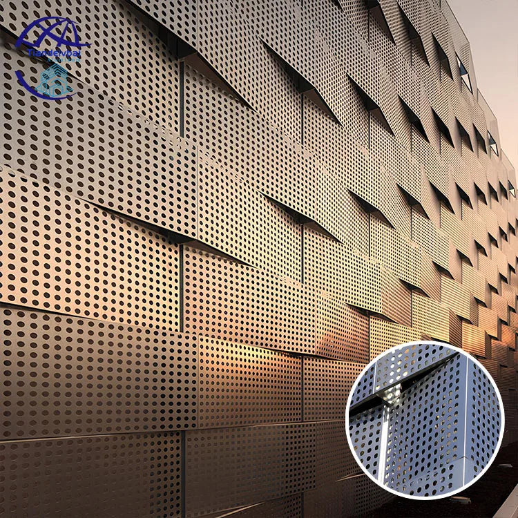 Modern Aluminum Facade PVDF Coating Perforated Carved Veneer for Exterior Curtain Wall Cladding