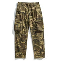 Multi Pocket Camo Pants for Men Loose Fitting Straight Leg Casual Cargo Pants Outdoor Camouflage Tactical Pants