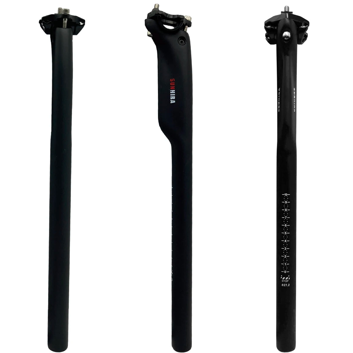 Customized Logo SUNHIRA SH-SP002 Carbon Fiber Aero Drop Seatpost Diameter 27.2/30.8/31.6mm 2-2.2mm Tube Thickness 350mm Length
