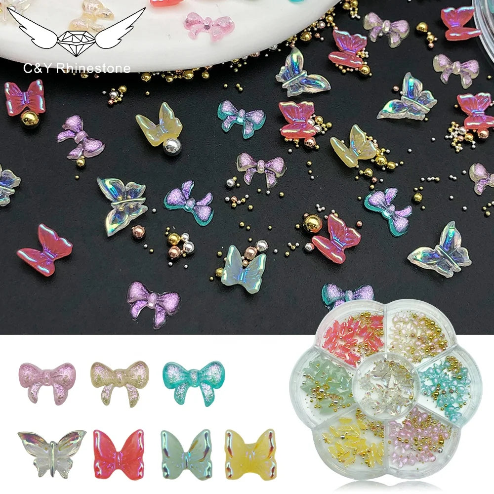 C&Y Wholesale Accessories Nail Candy Jewelry 3D Cute Resin Butterfly  Nail Art Decorations