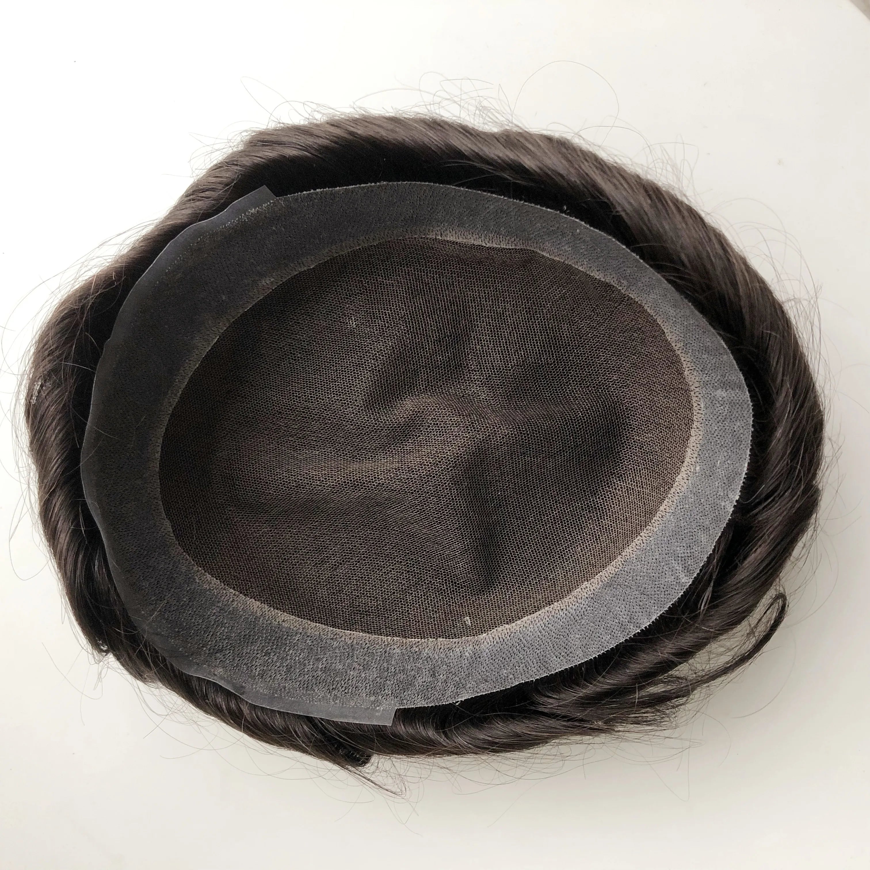 AU Wholesale Replacement System Unit Perruque Pour Les Hommes Density 150% Australia Base Frontal Lace Toupee Human Hair for Men