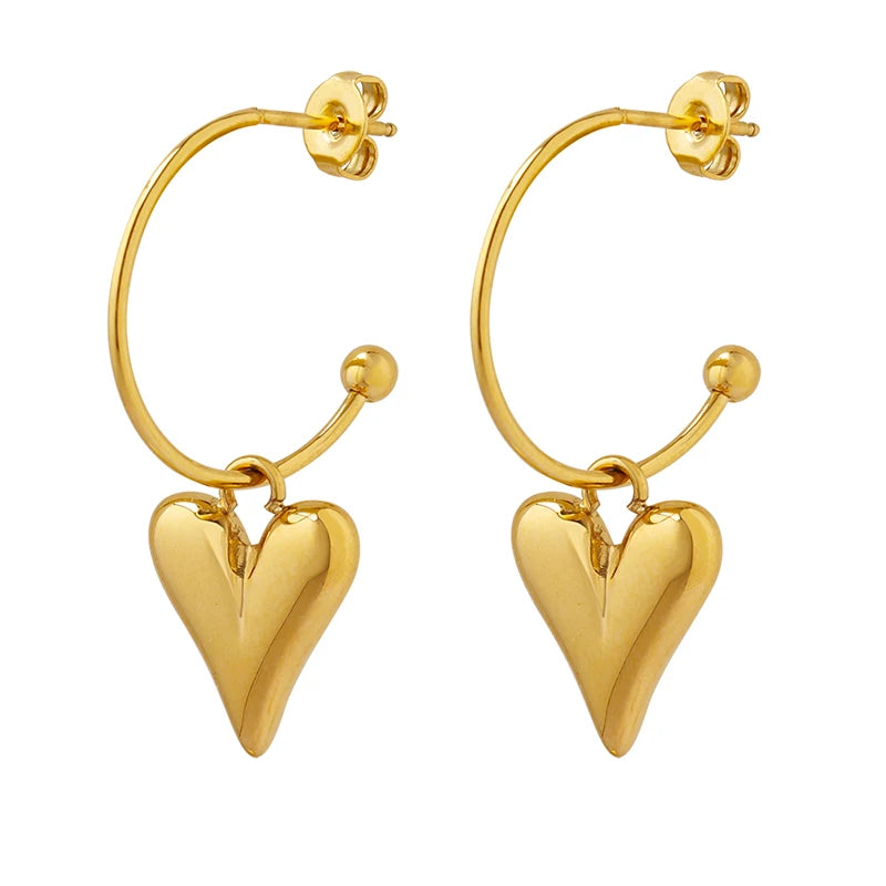 Hot Selling Product Personalized Peach Heart Earrings Ancient Colorless Earrings Jewelry Women's