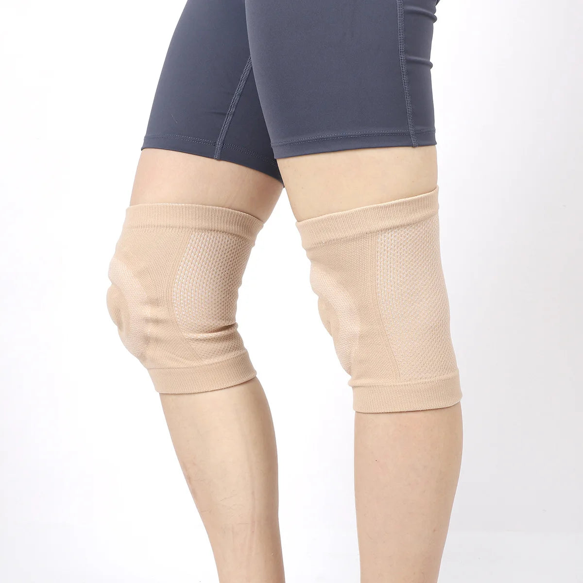 OEM Non-slip Sports Knee Brace Protective Dancing Gel Knee Support Compression Knitting Knee Sleeve