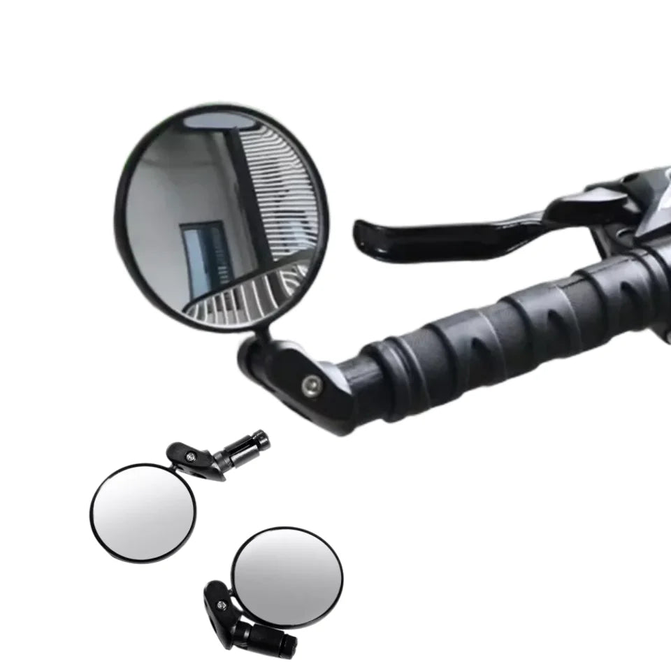 New Image Ebike Rearview Mirror 360 Rotation Wide Angle Folding Handlebar Mount Convex Mirror for Road Bicycles Bike Accessories
