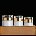Free Sample Skincare Cream Cans White Cosmetic Packaging 100ml 120ml Empty Cosmetic Glass Jars