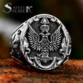 SS8-1154R New Design Stainless Steel Eagle Ring Bird Pattern Cross US Style Men's Ring Cool Biker Animal Jewelry High Quality