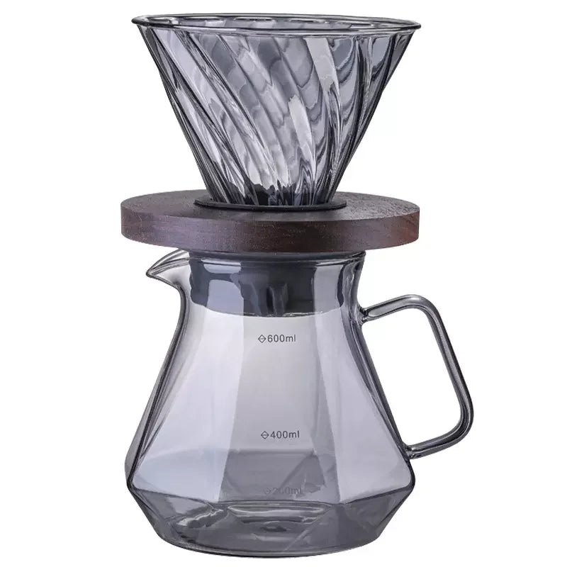 Wholesale High Borosilicate Heat Resistance Production Glass Coffee Dripper Server Filter Cup Coffee Filter Dripper