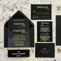 Custom Shape Clear Acrylic Wedding Invitations Bride Shower Party Invitation with Printed Menu Card