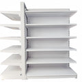 Robust German Inspired Heavy Duty Supermarket Shelves  Versatile Black Single Double Sided Supermarket Merchandising Shelving