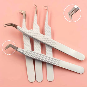 Wholesale Lash Tweezers Fiber Tips Stainless Steel Gold Black White Fiber Tip Lash Tweezers