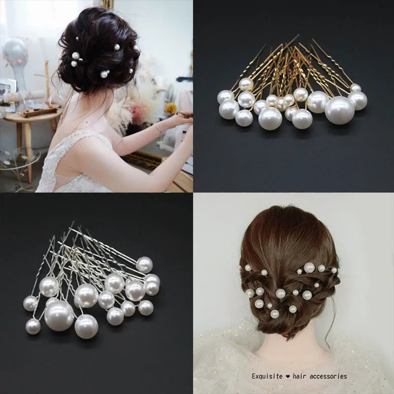 Fashion New Bridal Headwear Handmade Hairpin Hair Accessories Retro Makeup Plate Hair Pearl Hairpin
