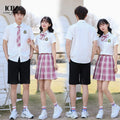 Custom-Made Summer Junior High and High School Uniforms for Men and Women Lapel Short-Sleeved Suits Sets for Students