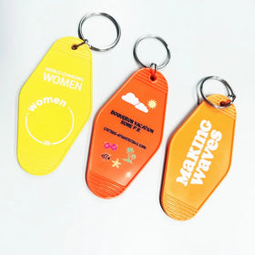 Personalized Plastic Blank ABS Hotel Keychain Promotional Key Tags Retro Motel Hotel Keychain Blank