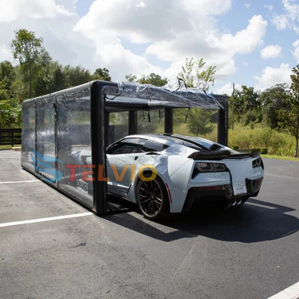 Custom Transparent Car Garage Capsule Tent Outdoor Inflatable Carport Car Shelter Inflatable Car Cover Tent