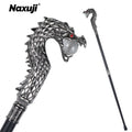 Alloy Material Dragon Head Crystal Ball Wand Luxury Hiking Cane with Rubber Tip