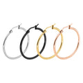 Women Large Hoop Earrings Stainless Steel 18k Gold Plated Rose Gold Black  Silver Hypoallergenic Hoops Earring for Women Girls
