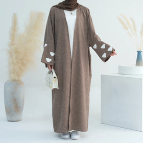Loriya Linen Polyester Abaya Solid Color With Cloud Plain Abaya Turkey EID Ramadan Islamic Clothing Abaya Muslim Women Dresses