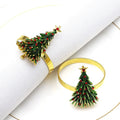 Ychon  Latest Christmas Tree Napkin Holder for Hotel Table Christmas Napkin Buckle for Holiday Party Wedding Napkin Rings Holder