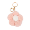 Fur Flower Keychain Super Soft Plush Cute Charm Creative Hanging Decor with Buckle Stuffed Plush Key Ring Backpack Pendant Gift