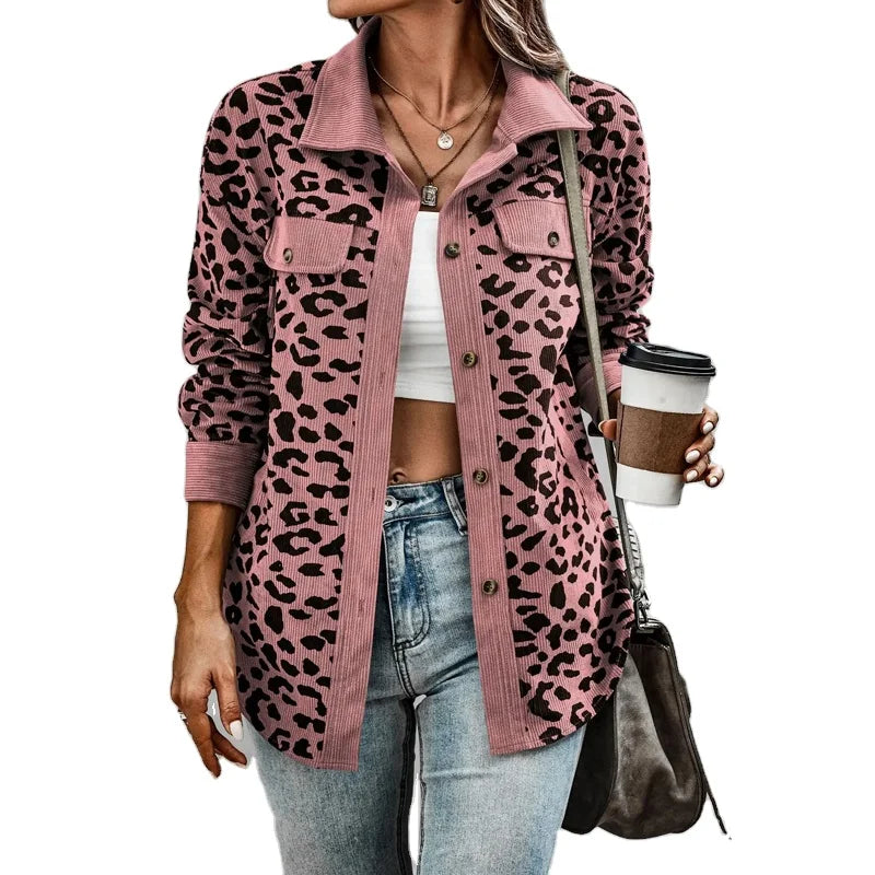 Vintage Pocketed Coats Jackets for Women 2022 New Arrival Fall Clothing Long Sleeve Corduroy Shirt Winter Women's Jackets Coat