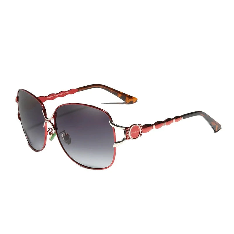 For KINGSEVEN 2021 Design Elegant Red Frame Polarized Sun Glasses for Men and Ladies Gradient Luxury Oculos Shades 7015