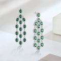 925 Silver Tassel Diamond Earrings with 5A Cubic Zirconia Long Drop Chandelier Wedding Earrings Party Suitable