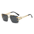 YTSFD8047 Women's Retro Sunglasses 2022 Wholesale Custom Logo Diamond Rimless Protection Alloy Frame