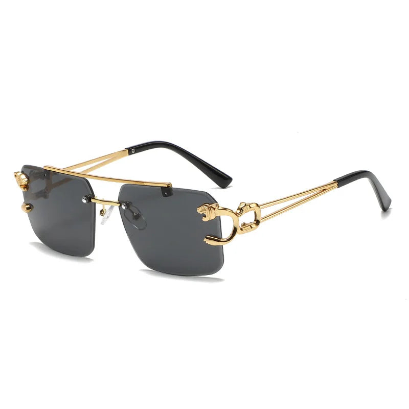 YTSFD8047 Women's Retro Sunglasses 2022 Wholesale Custom Logo Diamond Rimless Protection Alloy Frame