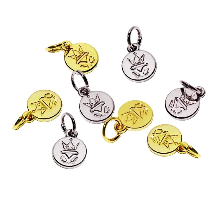 Zinc Alloy Bracelet Metal Snake Chain Metal Mini Charms Handmade Necklace Accessory Metal Engraved Logo Tags for Jewelry Making