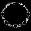 Sterling Silver 8*10mm Semi Mount Bracelet Empty Frame Blank Claws Setting S925 Base Holder Without Center Stone Inlay for DIY