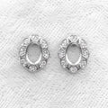 Sterling Silver 5*7mm Semi Mount Stud Earrings Empty Support Blank Claws Setting S925 Base Without Center Stone for DIY Inlay
