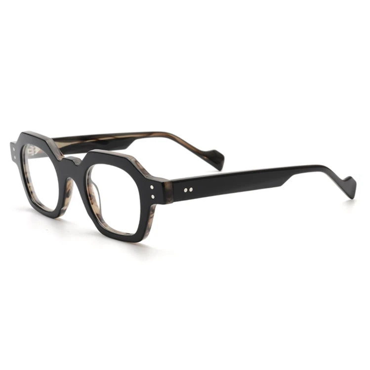 Fashion Glasses for Female Fashion Black Studs Decorated Acetate Optical Glasses for Men and Women Blue Light Blocking Glasses