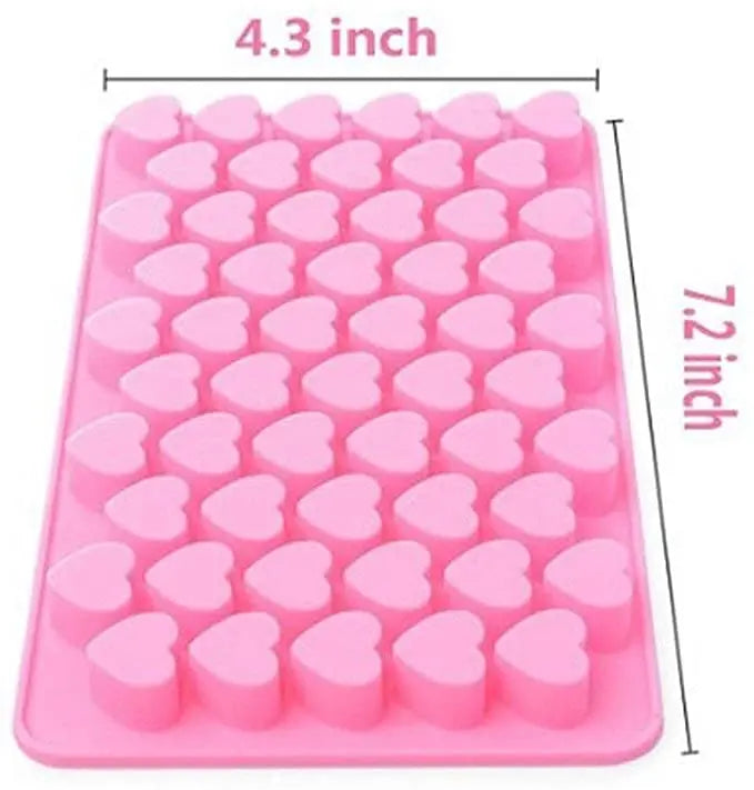 Silicone Mold Mini Heart Shape Silicone Ice Cube Molds Trays Chocolate Mold Pink