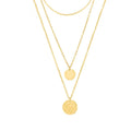 2025 Simple Round Pendant Necklace Multilayer Necklaces Gold Plated Stainless Steel Necklace Charm Jewelry for Women Girls