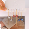 Fashion Jewelry 10.1cm Long Stainless Steel Drop Line Earrings PVD 18K Threader Chain Earrings Star Wire Ear Line Drop Earrings