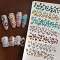 50pcs Waterdrop Zircon Mini Flat-bottomed Glass Diamond Spliced Flowers Dazzling 3D Aurora Rhinestones DIY Nail Art Decoration