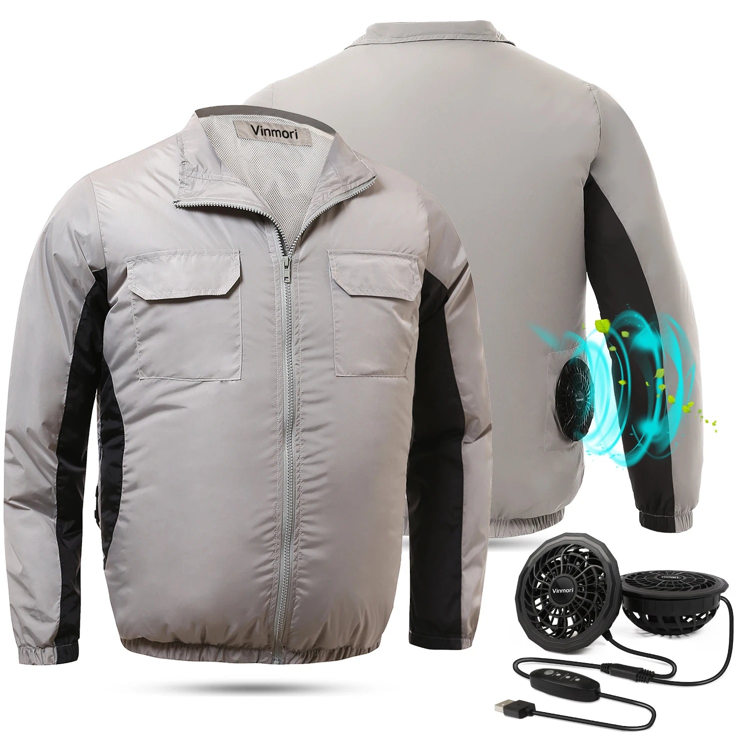 Powered by Rechargeable Battery Jacket With Mini Fans Air Cooling/Air-conditioned Clothing