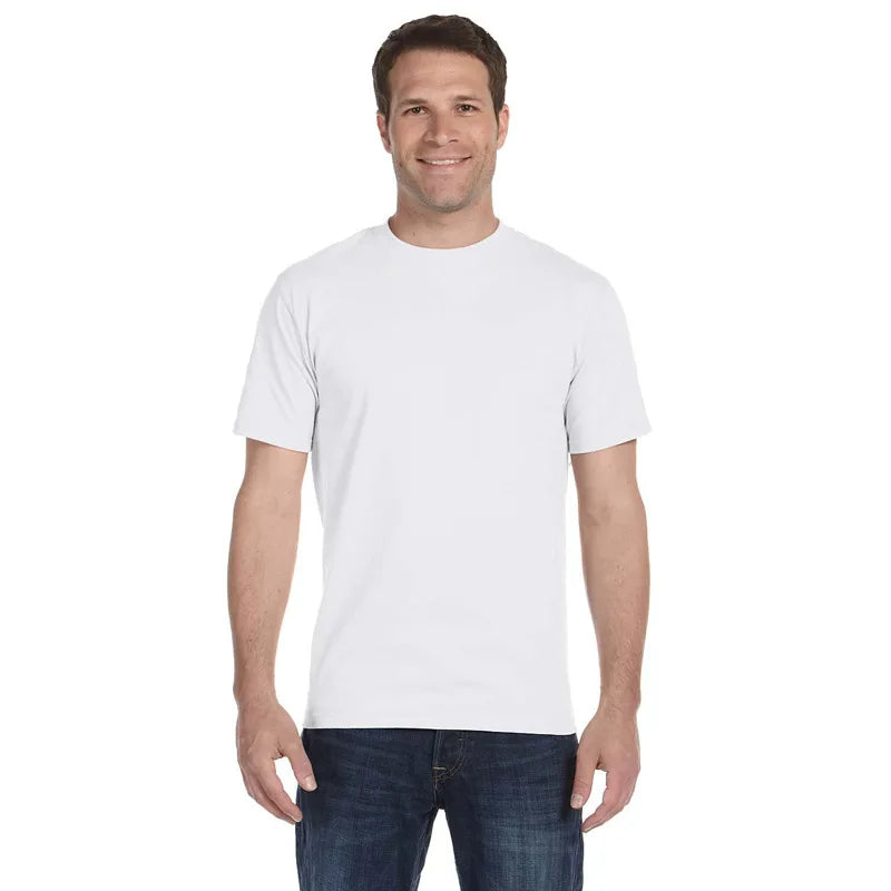 2025 Wholesale 100% Cotton Custom Printing Logo Men's White T-shirt Blank Plain Men White T Shirts