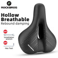ROCKBROS Bike Saddle Seat Comfortable Saddle With Taillight Leather Bicycle Saddle Seat