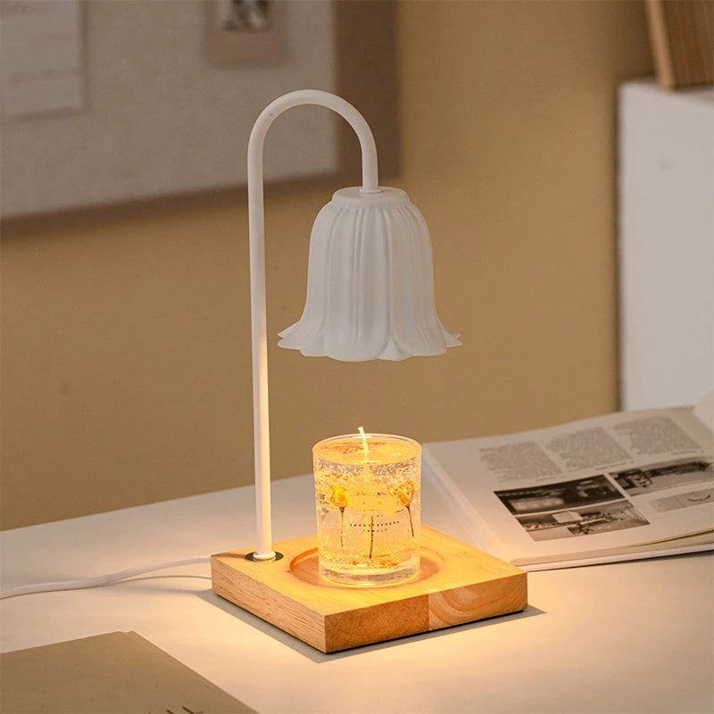 Wholesale Home Decor Electric Candle Warmer Lamp with Incense Wax Scented Essential Oil Diffuser Melt Timer Wood Metal Burner