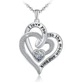 Huitan Creative Heart Shaped Design Cubic Zirconia Necklace Women Wedding Engagement Love Silver Plated Pendant Necklaces Bridal